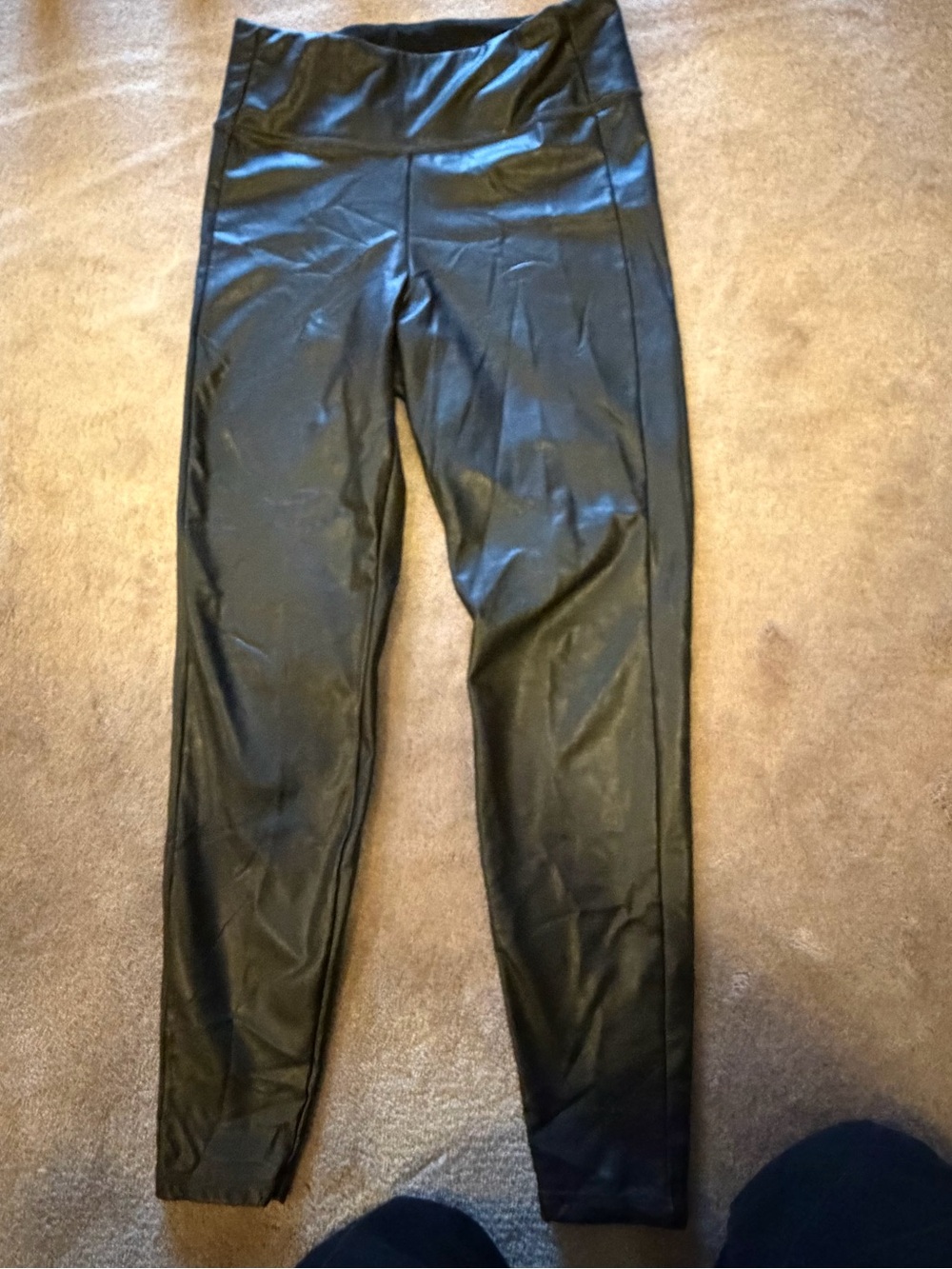Athleta Black Faux Leather High-Rise Leggings